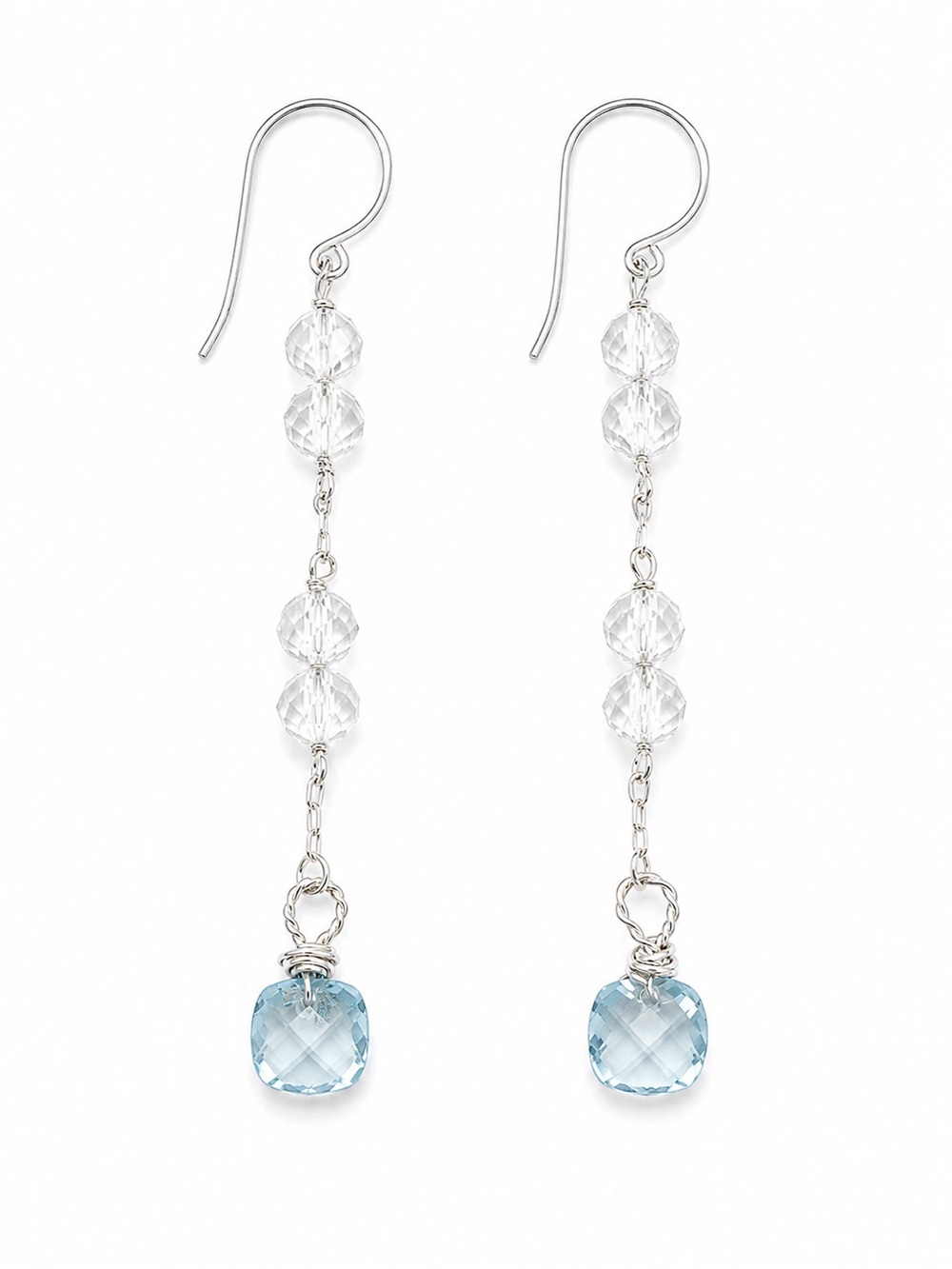 HK11 Blue and White Topaz Earrings (S925)